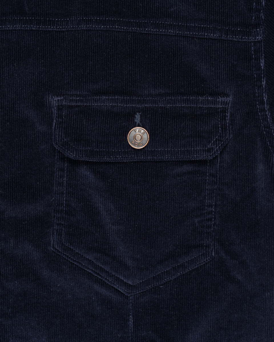 The Row Lafayette corduroy navy trucker jacket thumbnail