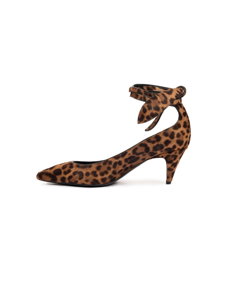 Saint Laurent Charlotte Kitten pony leopard heels thumbnail