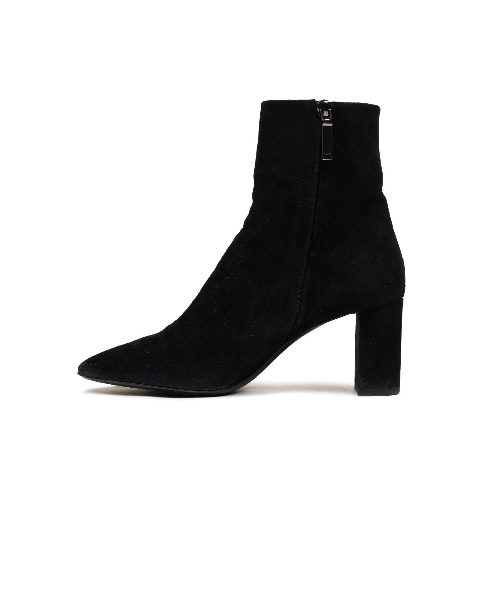 Saint Laurent Lou 70 pin-logo suede ankle boots thumbnail