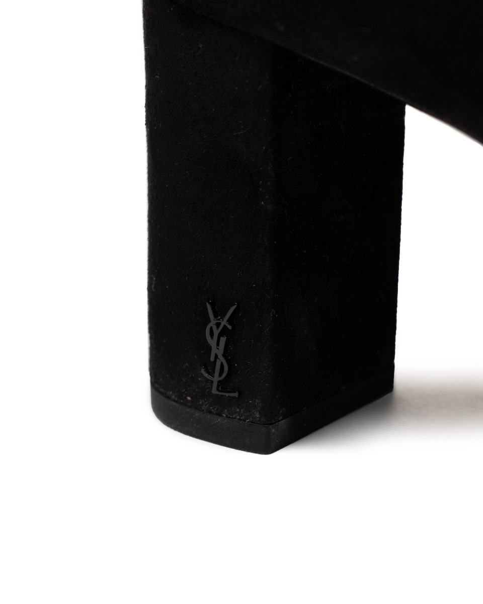 Saint Laurent Lou 70 pin-logo suede ankle boots thumbnail