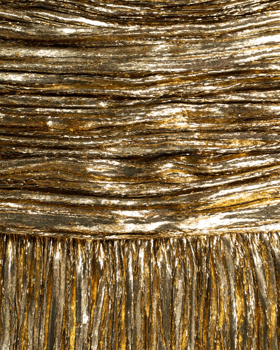 Saint Laurent metallic-effect pleated skirt thumbnail