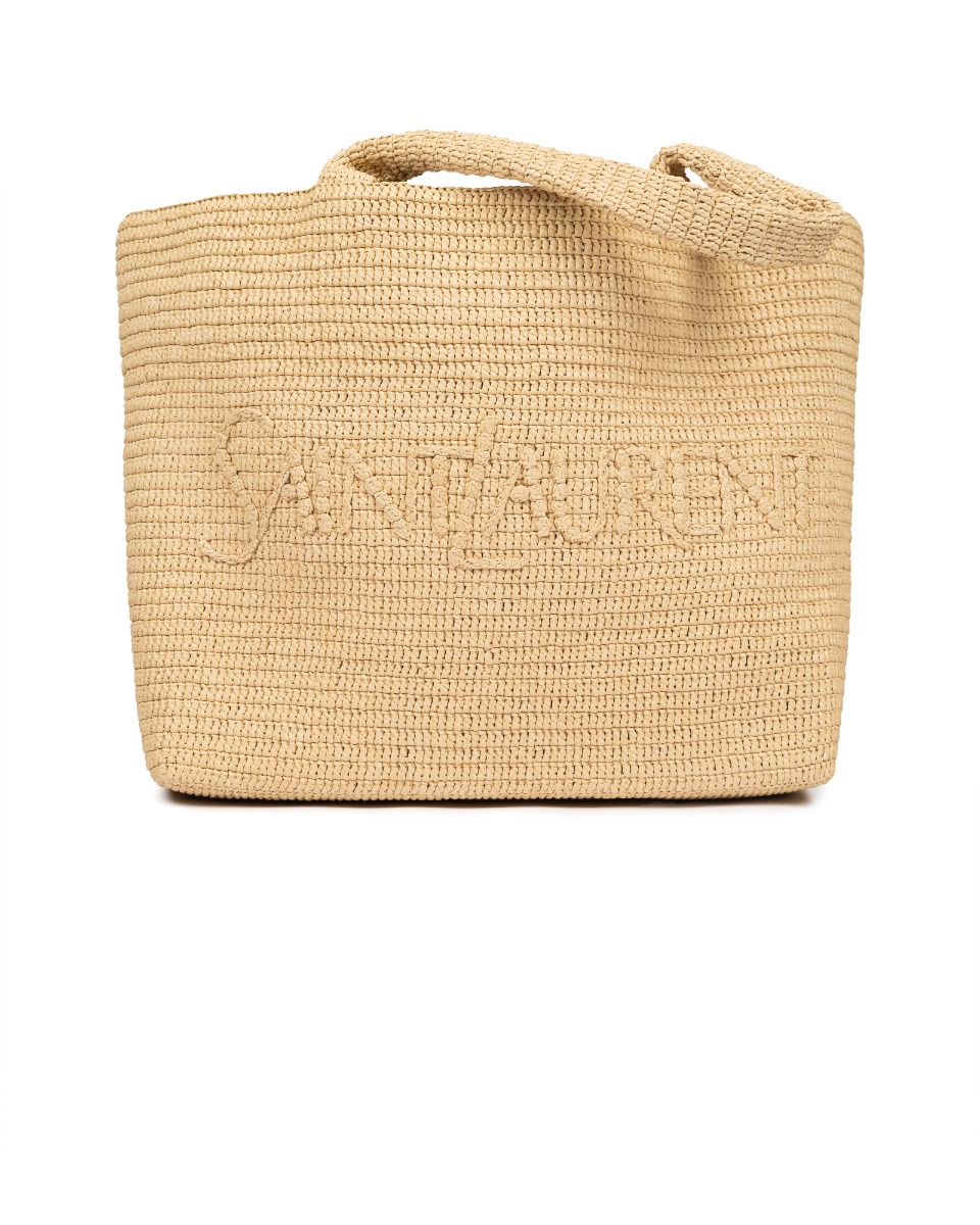 Saint Laurent Raffia Neutral large tote bag thumbnail