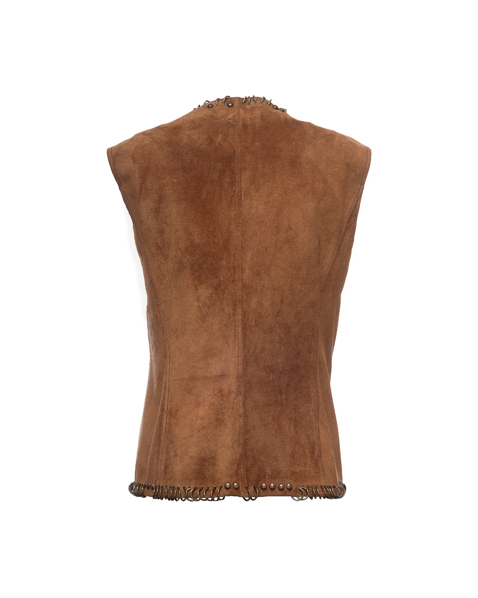 Saint Laurent Rive Gauche pierced leather vest jacket thumbnail