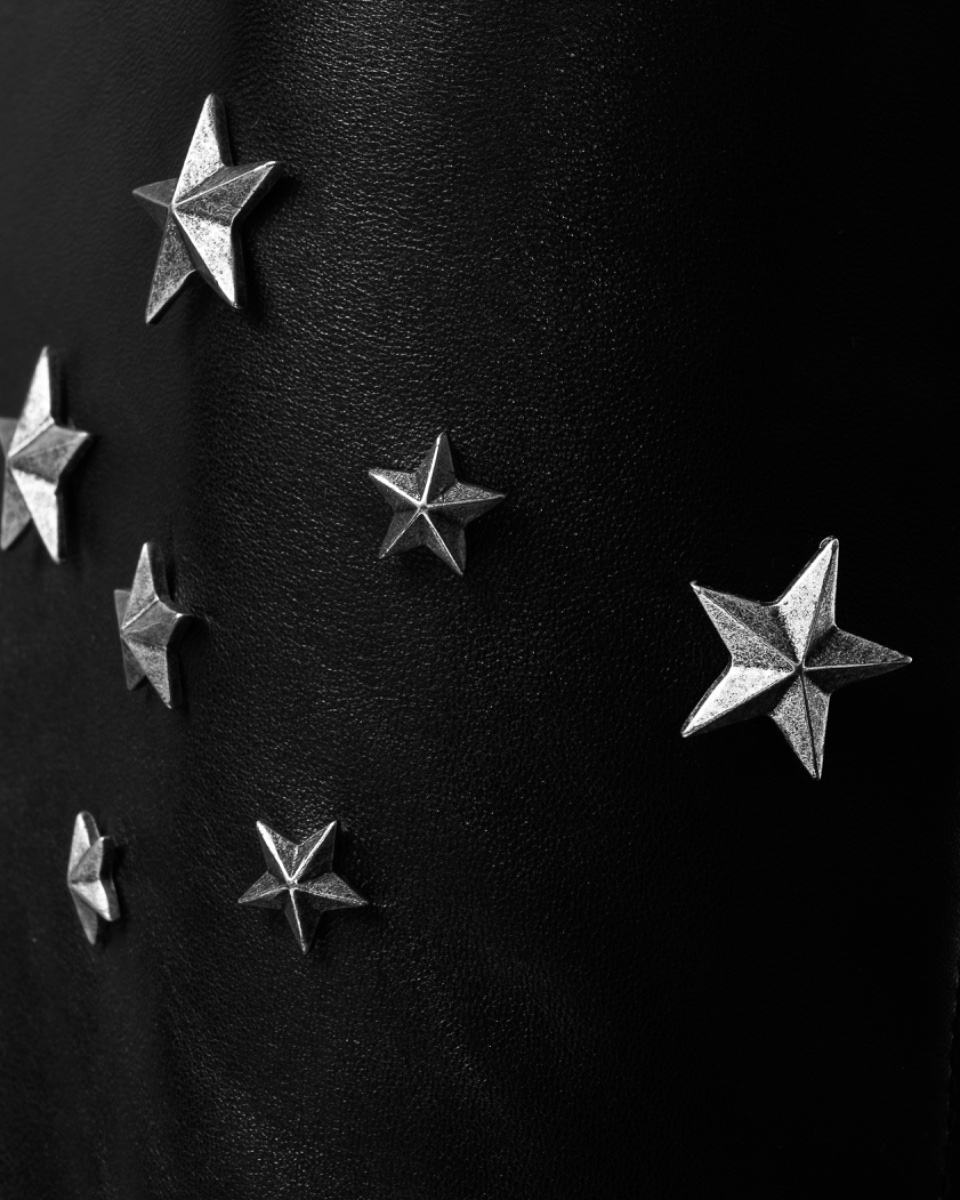 Saint Laurent star studded leather biker jacket thumbnail