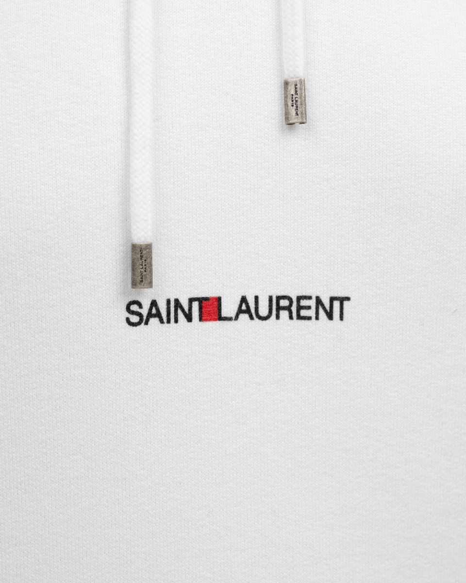 Saint Laurent logo white hoodie thumbnail