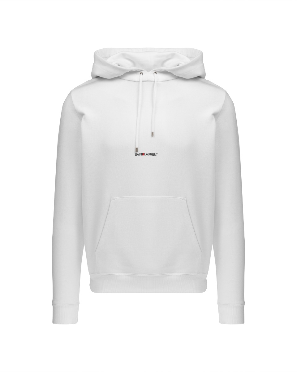 Saint Laurent logo white hoodie thumbnail