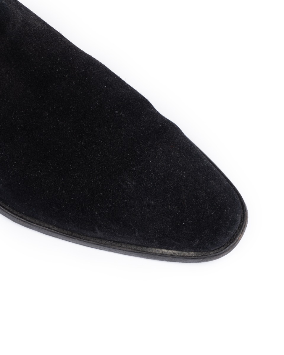 Saint Laurent Wyatt Chelsea suede black boots thumbnail