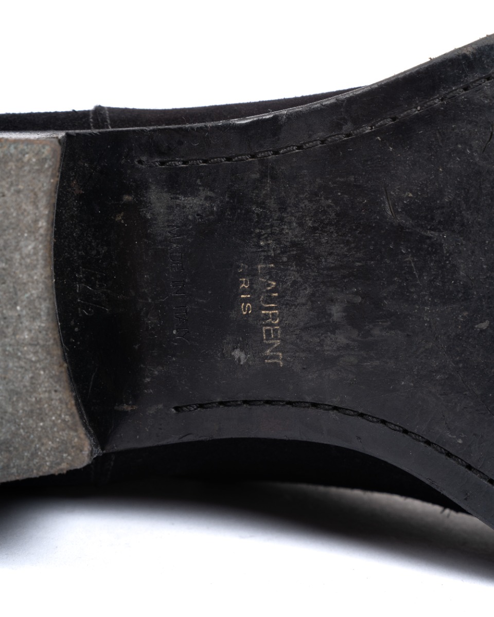 Saint Laurent Wyatt Chelsea suede black boots thumbnail