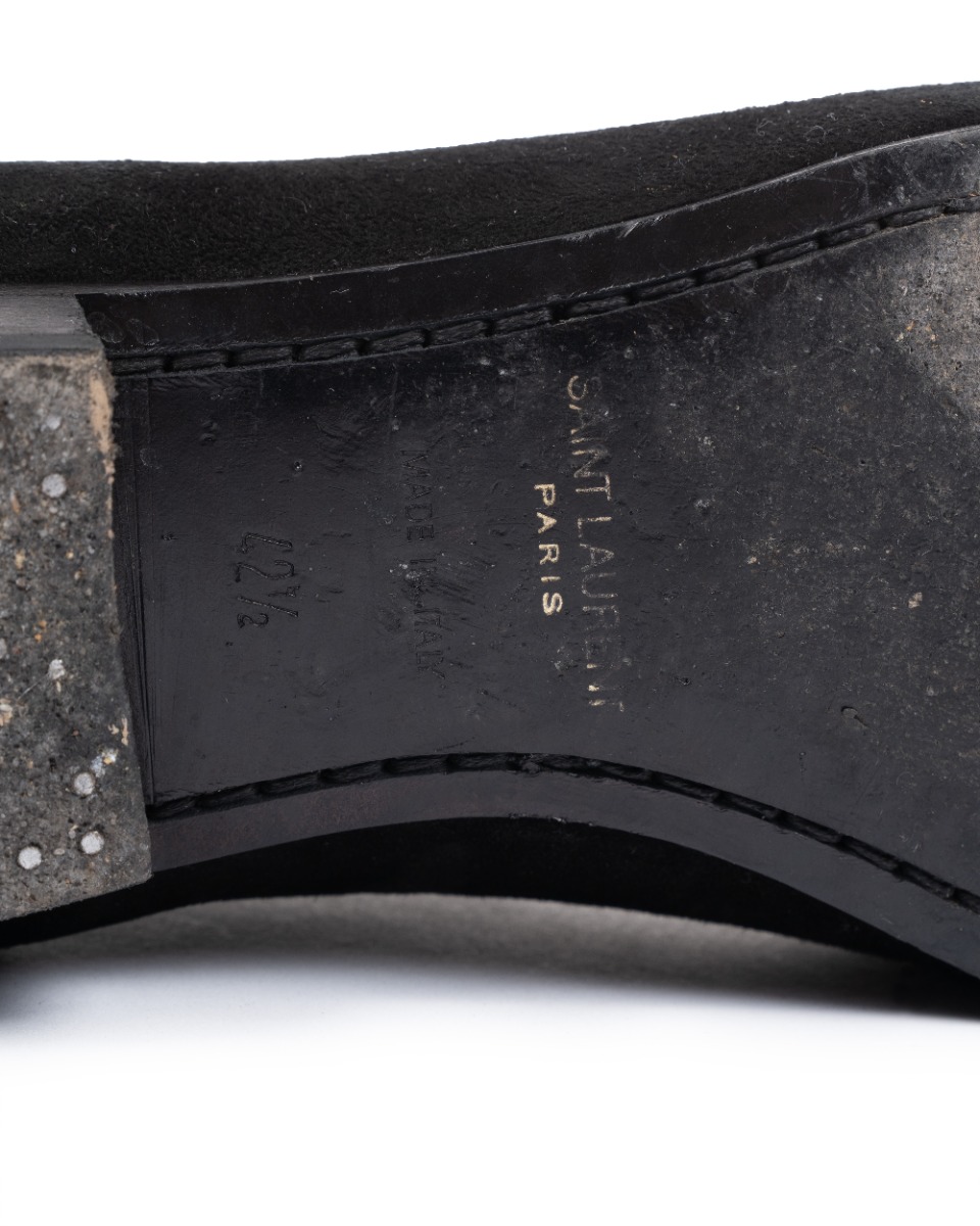 Saint Laurent Wyatt Chelsea suede black boots thumbnail