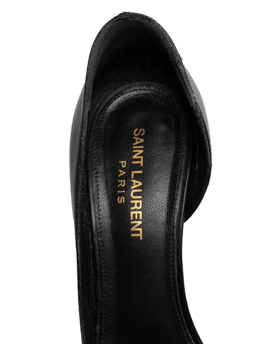 Saint Laurent Anja D'Orsay 105 black leather heels thumbnail