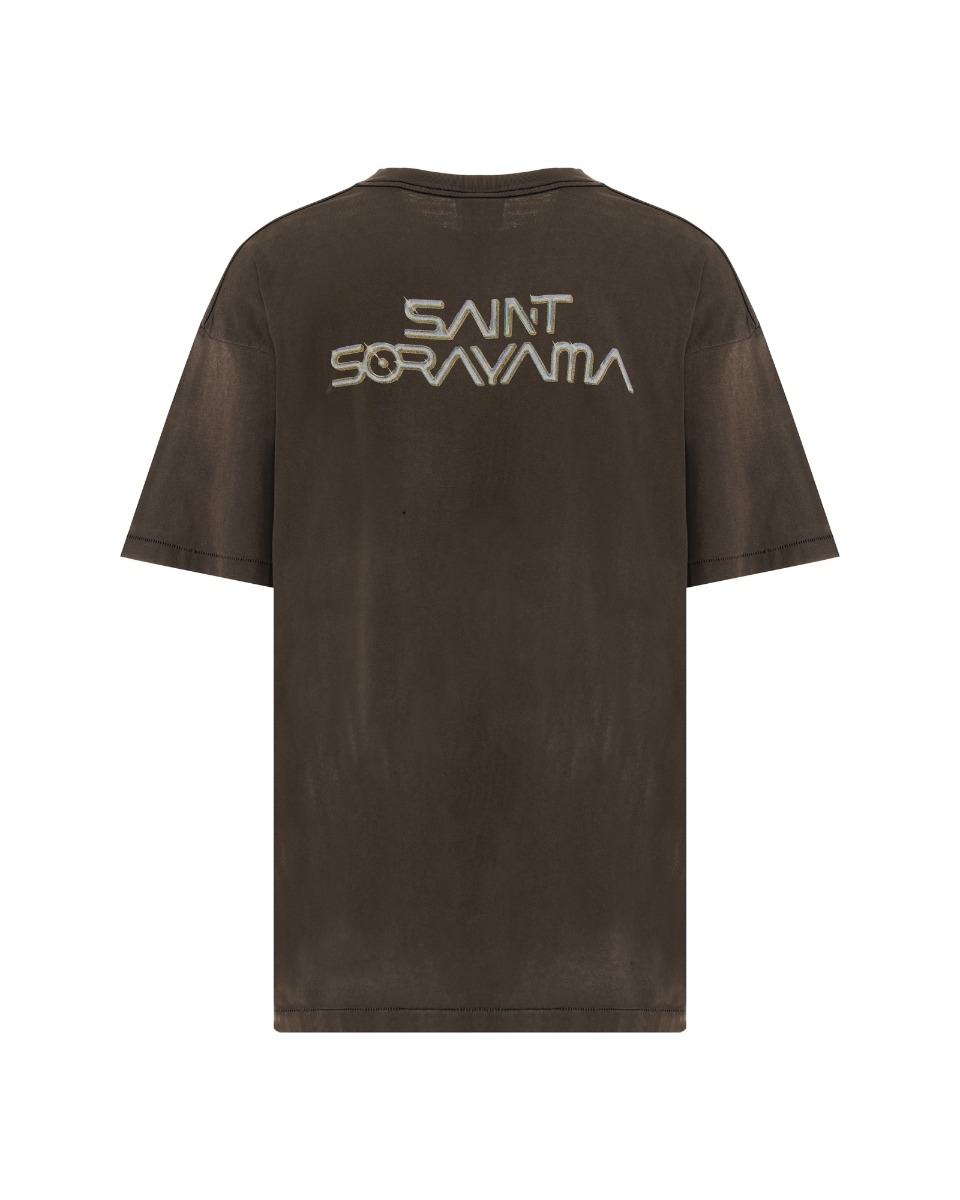 Saint Michael x Hajime Sorayama graphic washed grey t-shirt thumbnail