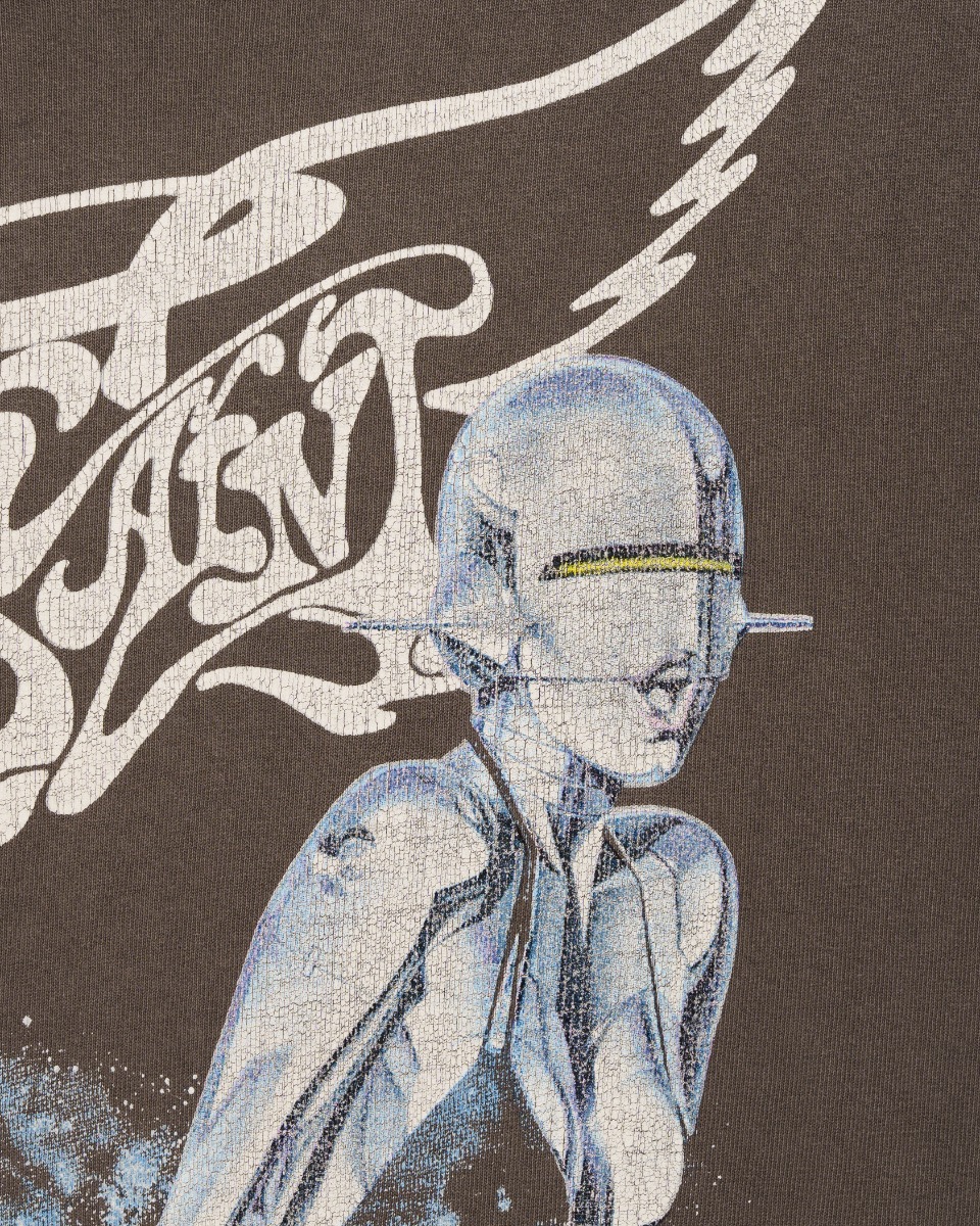 Saint Michael x Hajime Sorayama graphic washed grey t-shirt thumbnail