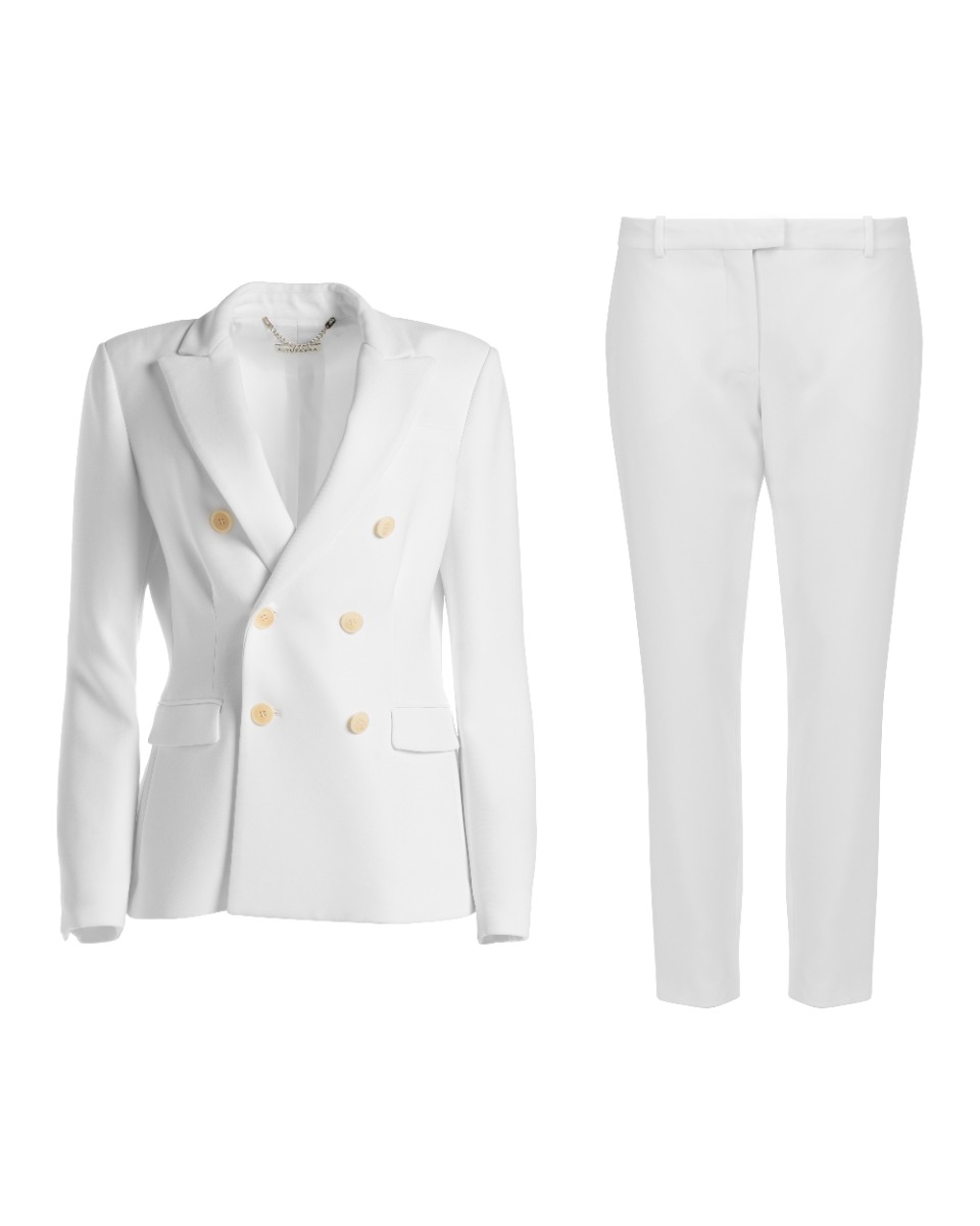 Altuzarra Indiana Optic White double-breasted blazer jacket & Todd Optic White pants thumbnail