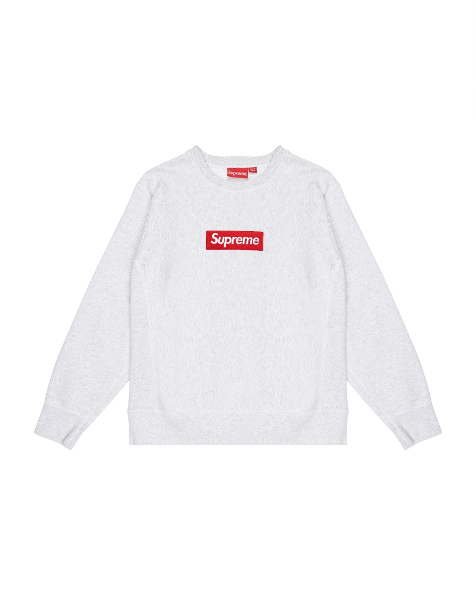 Supreme Box logo heather grey crewneck sweatshirt thumbnail