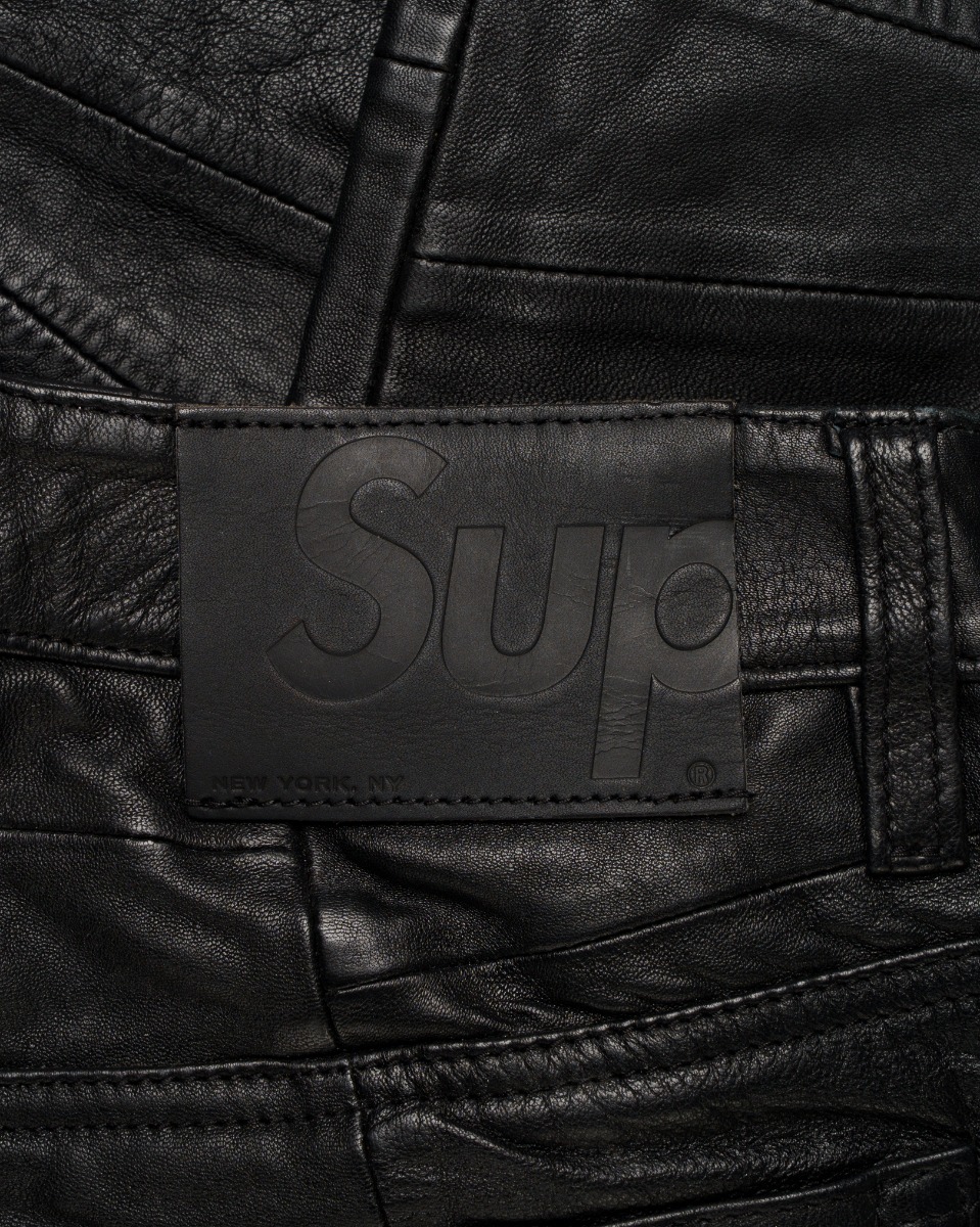 Supreme patchwork 5-pocket leather pants thumbnail