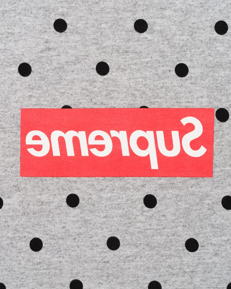 Supreme x COMME des GARÇONS SHIRT Polka Dot box logo grey t-shirt thumbnail