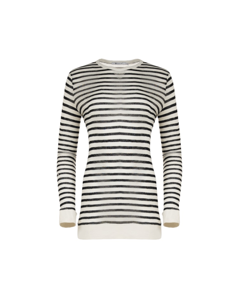 T by Alexander Wang see-through striped long sleeve t-shirt thumbnail