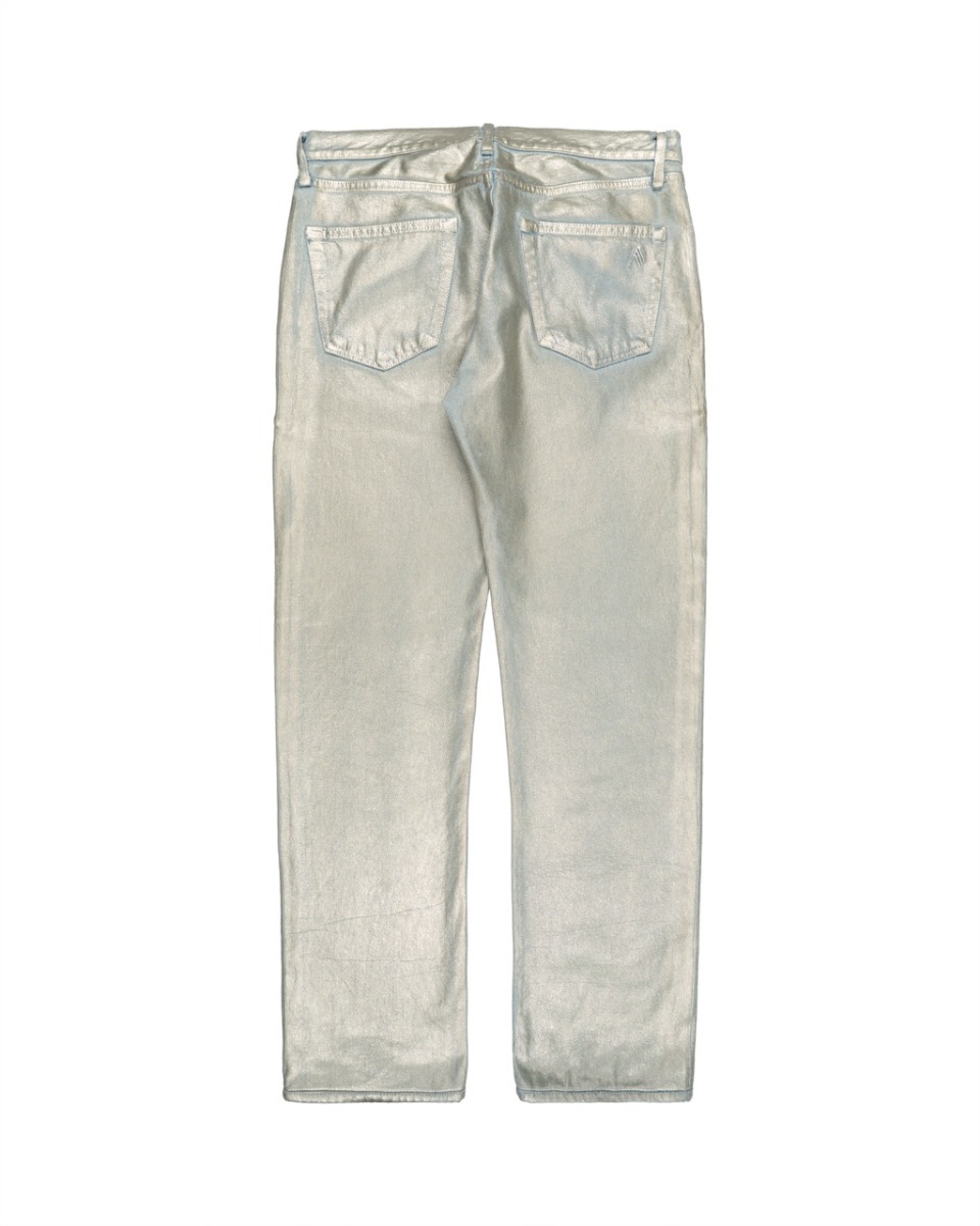 The Attico metallic coated straight-leg denim pants thumbnail