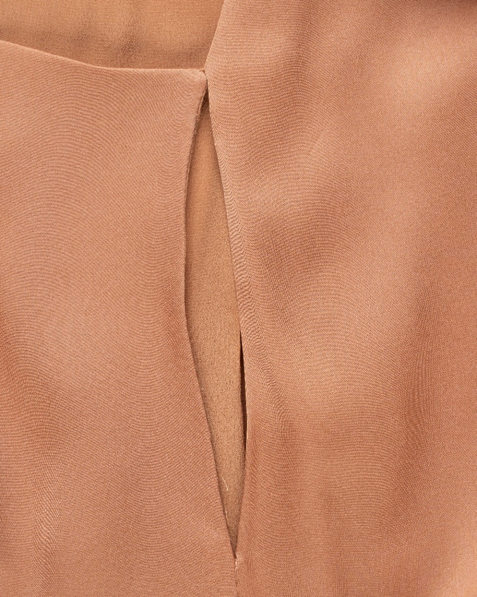Tom Ford cut-out draped silk sand midi dress thumbnail