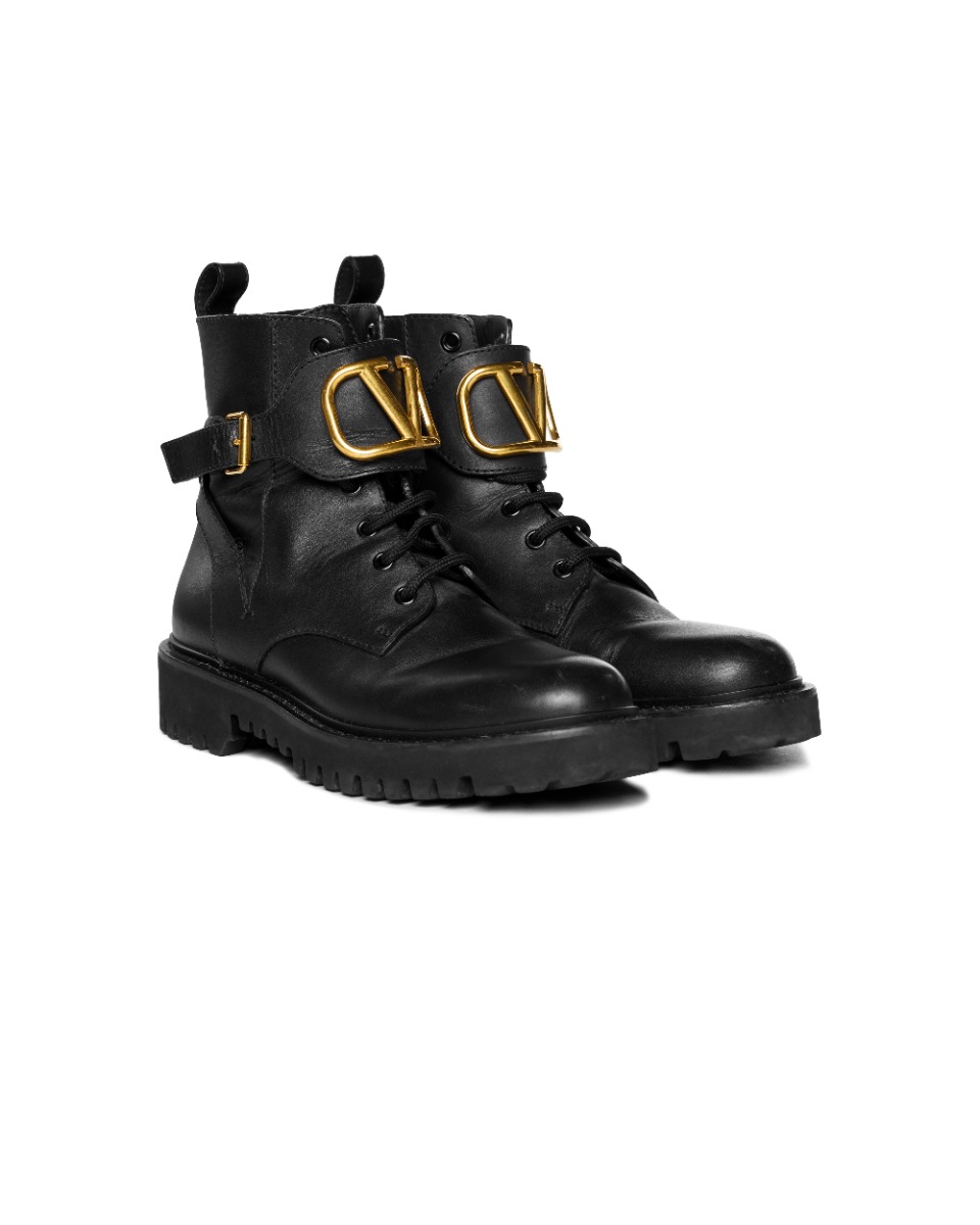 Valentino Garavani Vlogo signature calfskin combat boots thumbnail