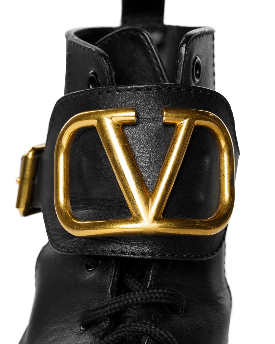Valentino Garavani Vlogo signature calfskin combat boots thumbnail