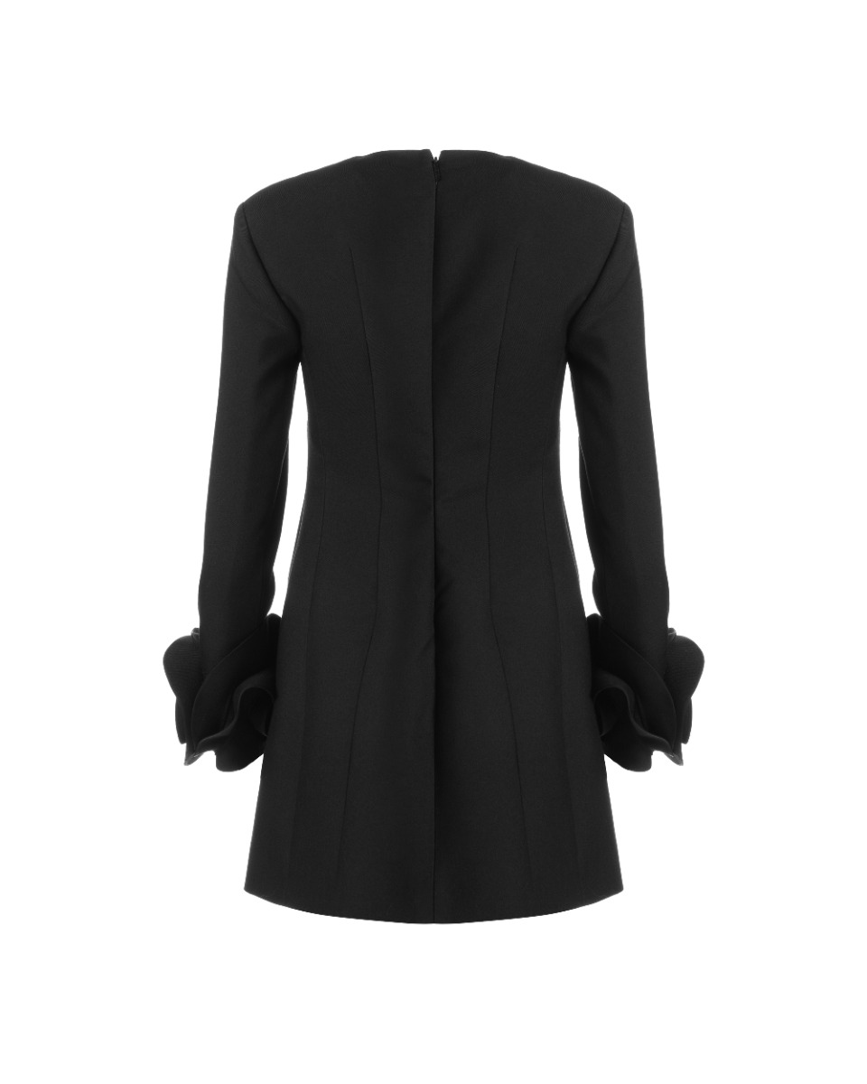 Valentino Garvani "Le Noir" floral ruffle-cuff mini dress thumbnail