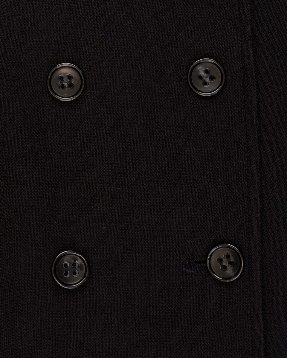 Valentino RED double-breasted stretch cotton black coat thumbnail