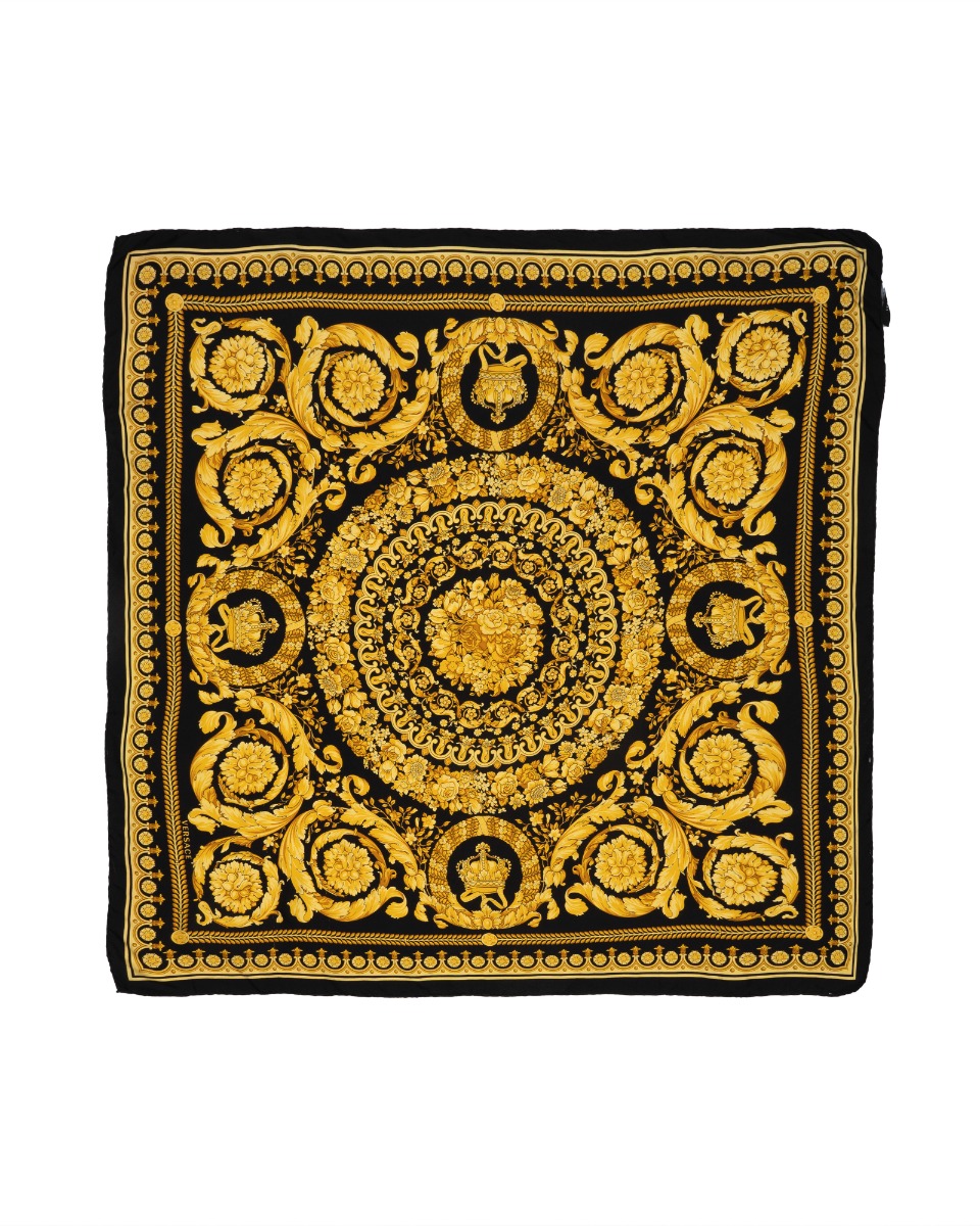 Versace floral silk scarf thumbnail