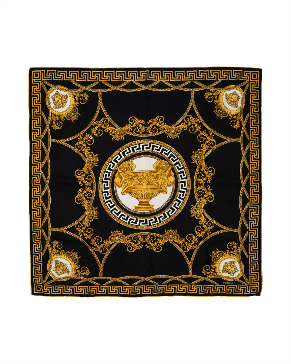 Versace lion & medusa silk scarf thumbnail
