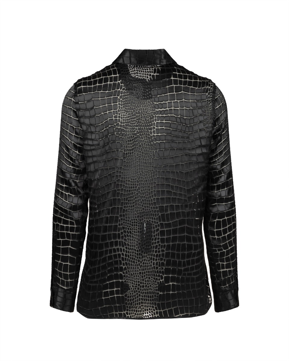 Versace Velvet Devoré crocodile-effect shirt thumbnail