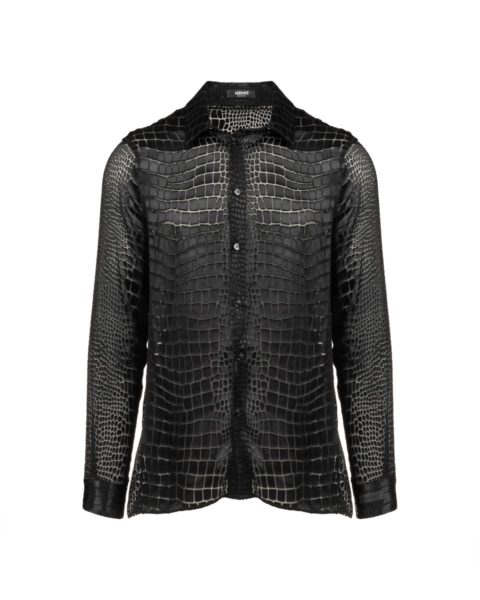 Versace Velvet Devoré crocodile-effect shirt thumbnail