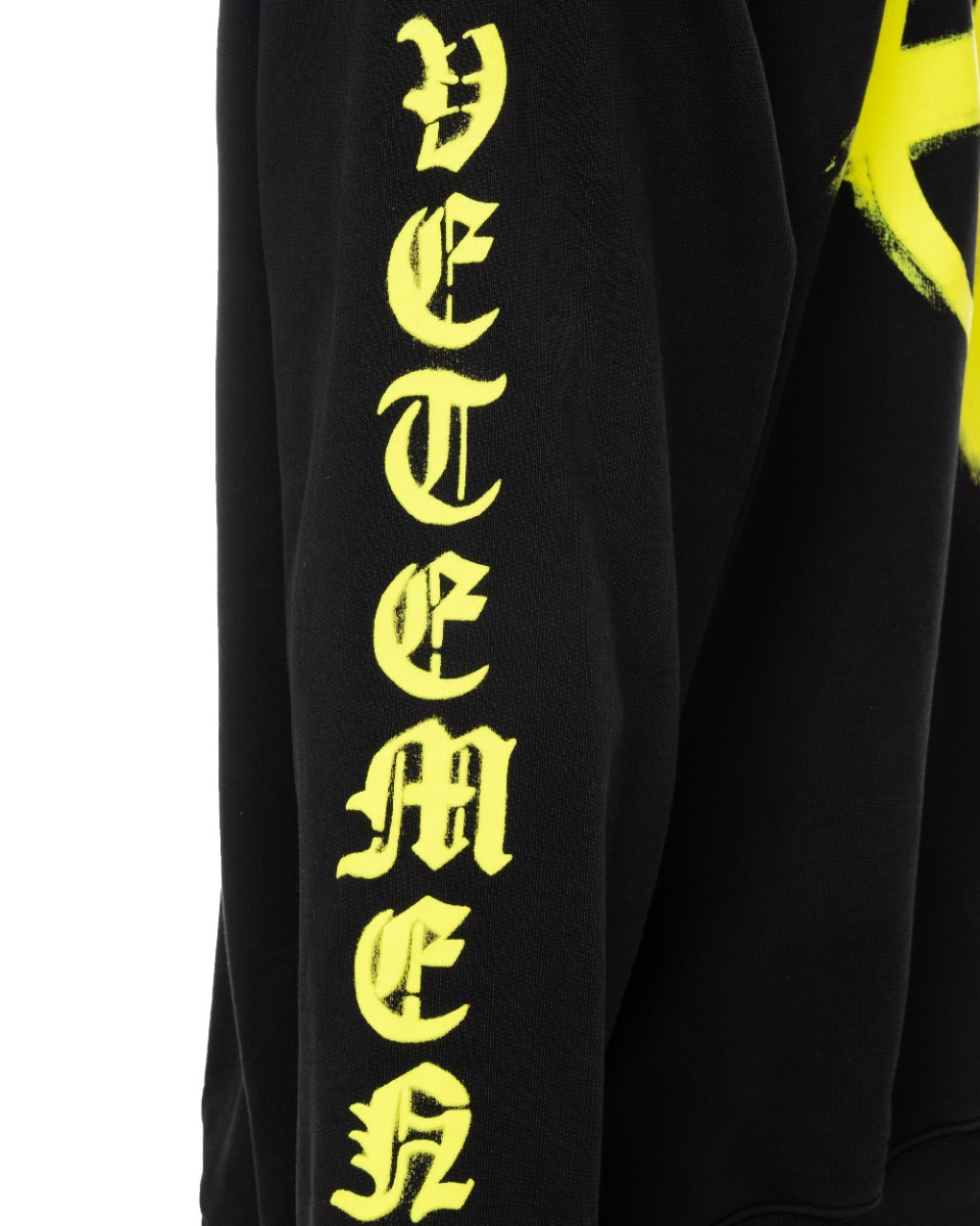 Vetements double Anarchy logo black hoodie thumbnail