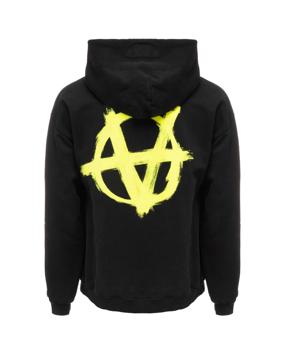 Vetements double Anarchy logo black hoodie thumbnail