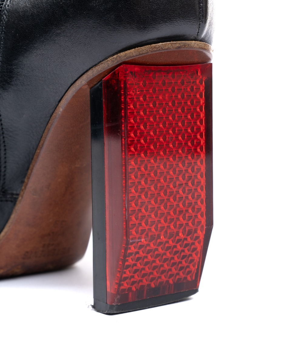 Vetements Reflector leather ankle black boots  thumbnail