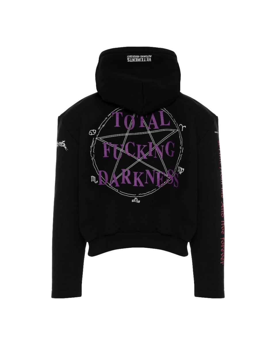 Vetements Total Fucking Darkness padded-shoulders hoodie thumbnail