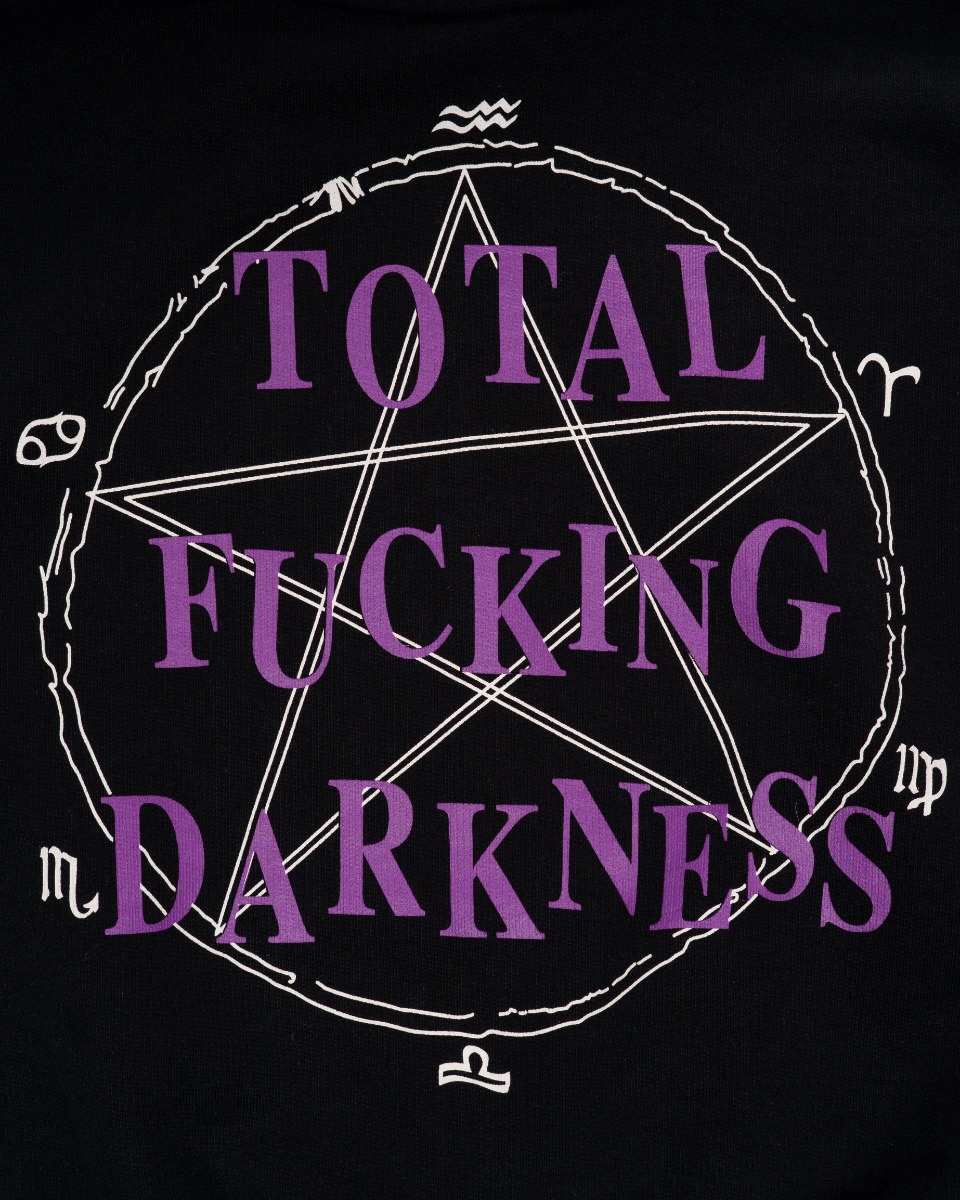 Vetements Total Fucking Darkness padded-shoulders hoodie thumbnail