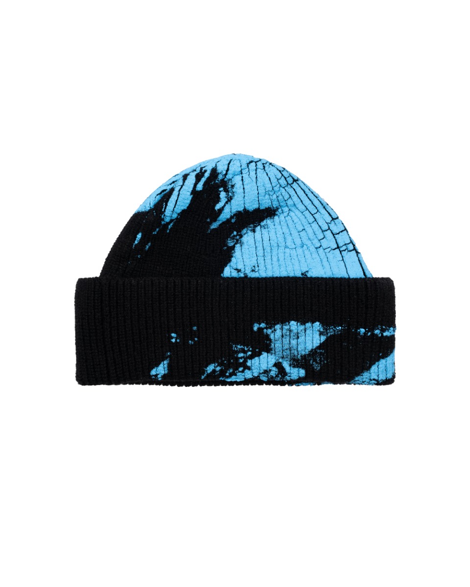 Vetements Unisex Garderobe blue paint destroyed wollen beanie thumbnail
