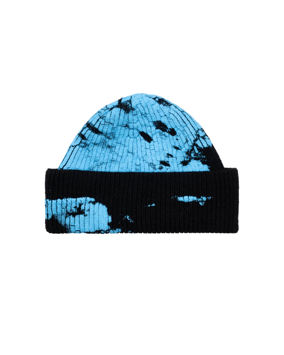 Vetements Unisex Garderobe blue paint destroyed wollen beanie thumbnail