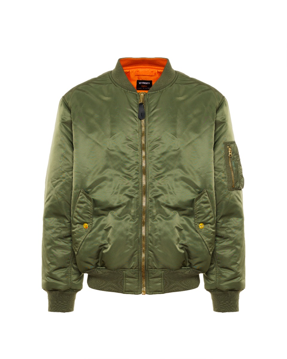 Vetements x Alpha Industries emoji reversible MA-1 bomber jacket thumbnail