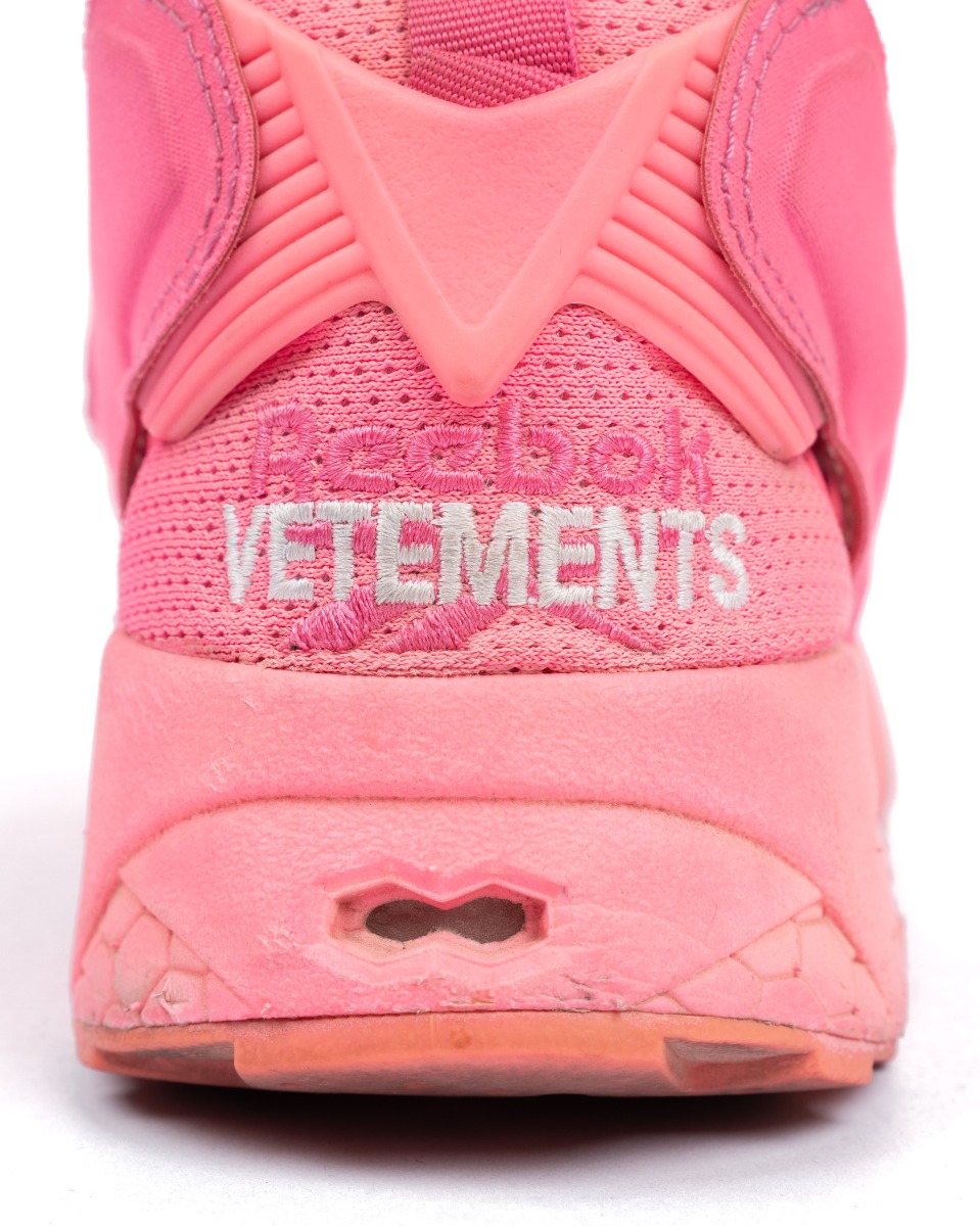 Vetements x Reebok Instapump fluorescent pink sneakers thumbnail