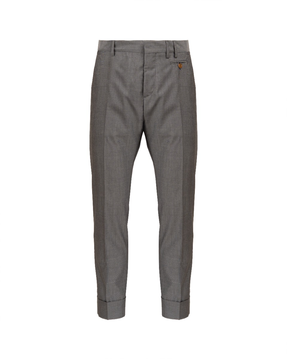 Vivienne Westwood MAN grey drop-crotch laine tailor pants thumbnail