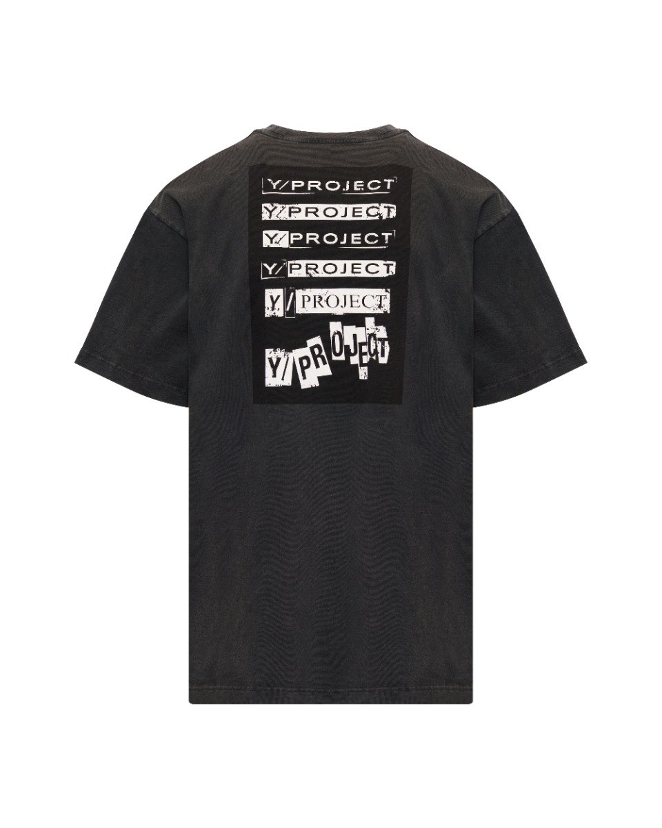 Y/Project Rock Band pinched logo grey t-shirt thumbnail