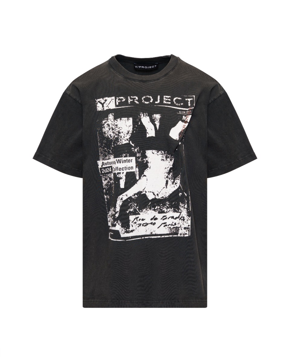 Y/Project Rock Band pinched logo grey t-shirt thumbnail