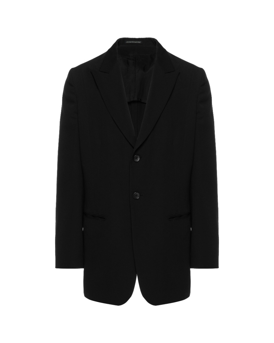 Yohji Yamamoto POUR HOMME dual fabric gabardine blazer jacket thumbnail