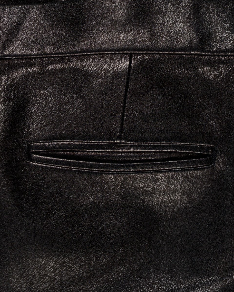 Yves Saint Laurent Rive Gauche black leather pants thumbnail