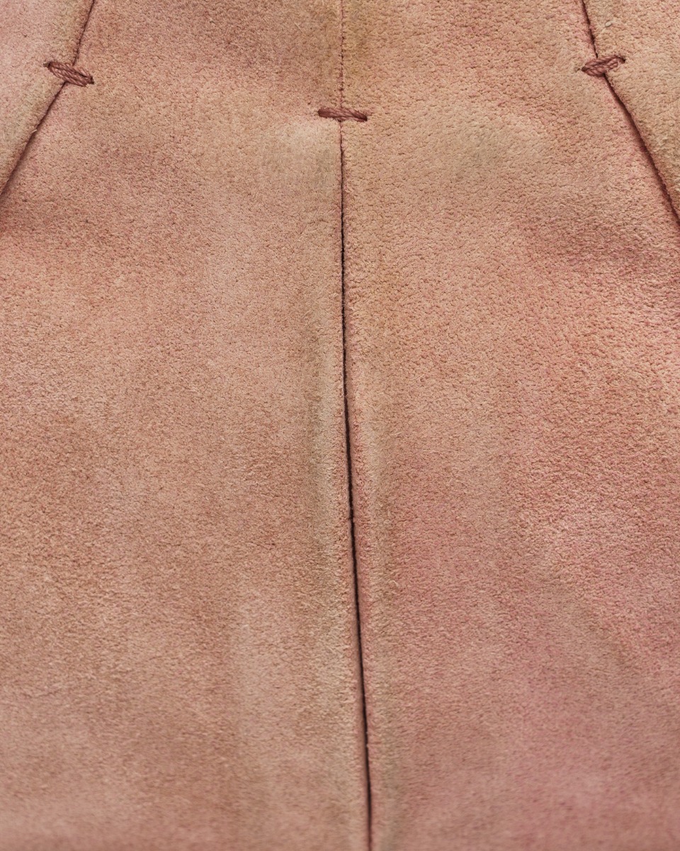 Yves Saint Laurent Rive Gauche Mombasa horn pink suede bag thumbnail