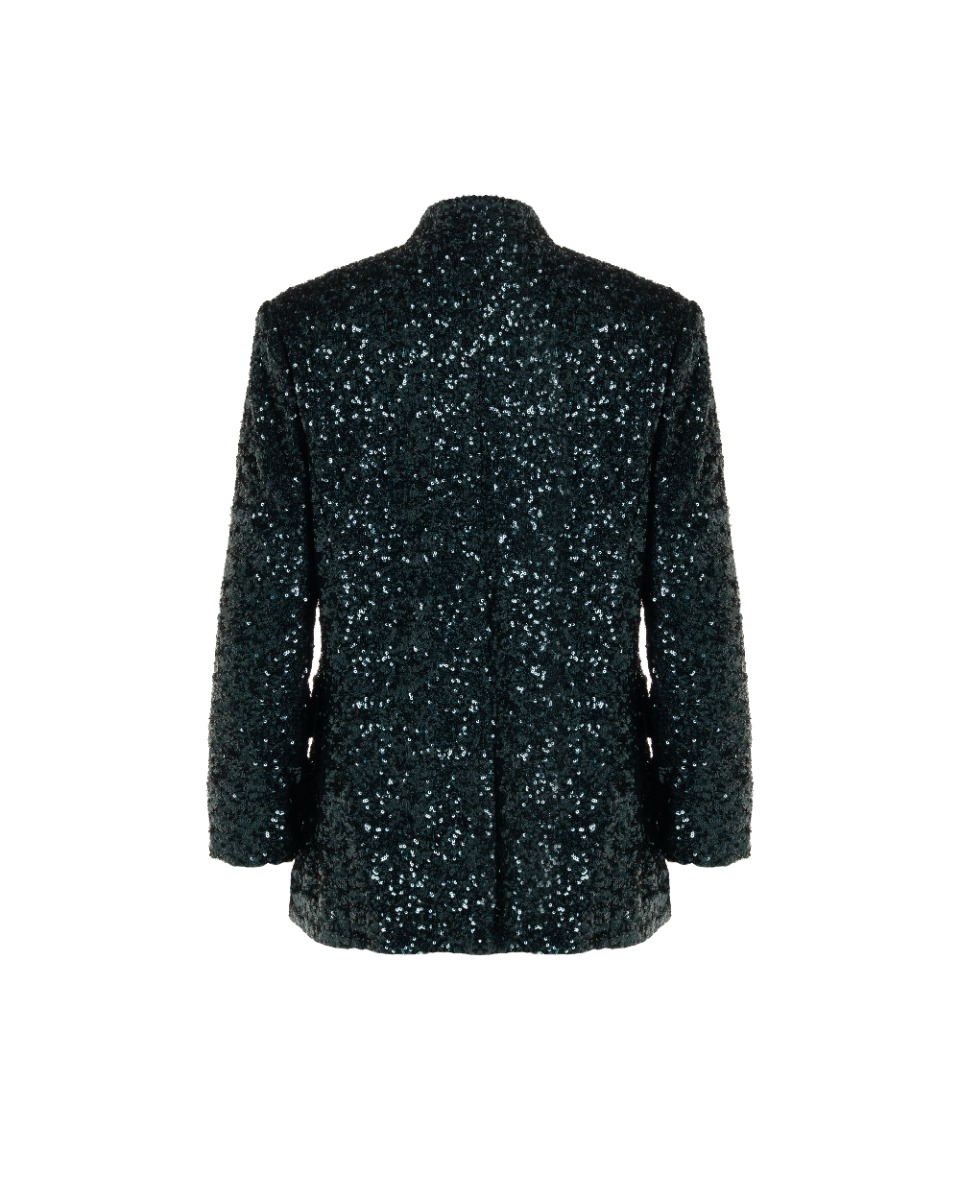 Zadig & Voltaire green sequin-embellished blazer jacket thumbnail