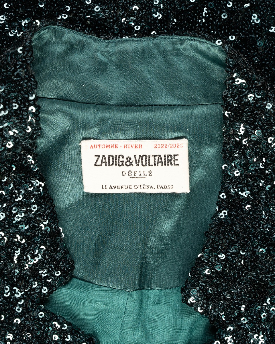 Zadig & Voltaire green sequin-embellished blazer jacket thumbnail