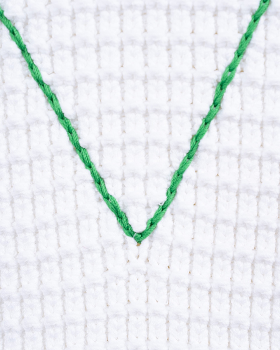 Bottega Veneta Salon 03 collared v-stitch white sweater thumbnail