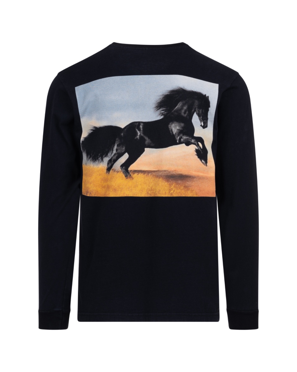 Supreme Stallion horse navy long sleeve t-shirt thumbnail